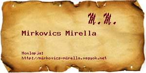 Mirkovics Mirella névjegykártya